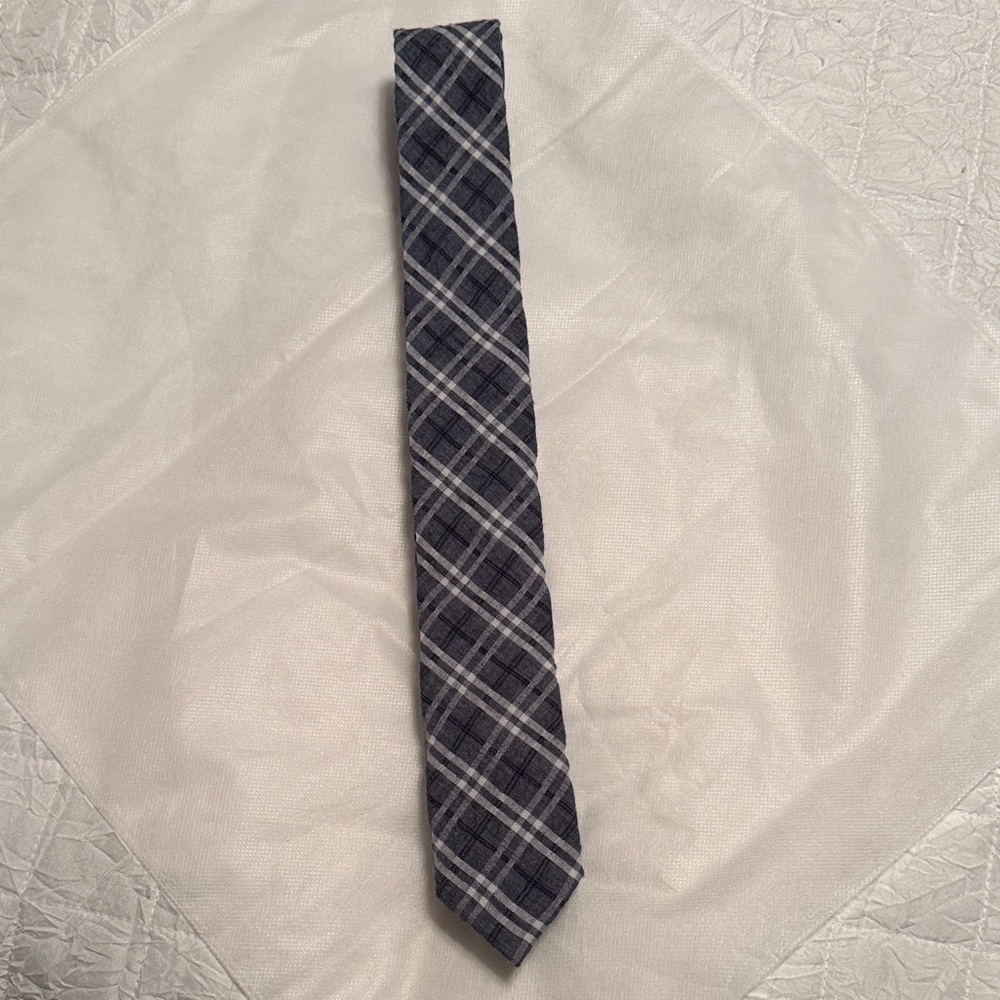 Original Penguin Navy and White Plaid Tie